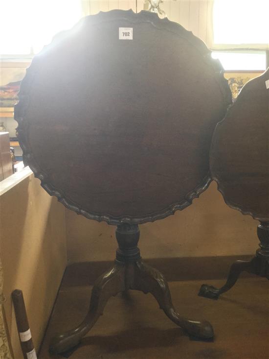 Georgian style mahogany pie-crust tilt-top table(-)